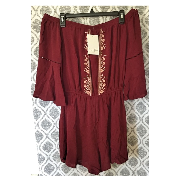 love, Fire Pants - NWT Love, Fire Off-The-Shoulder Romper